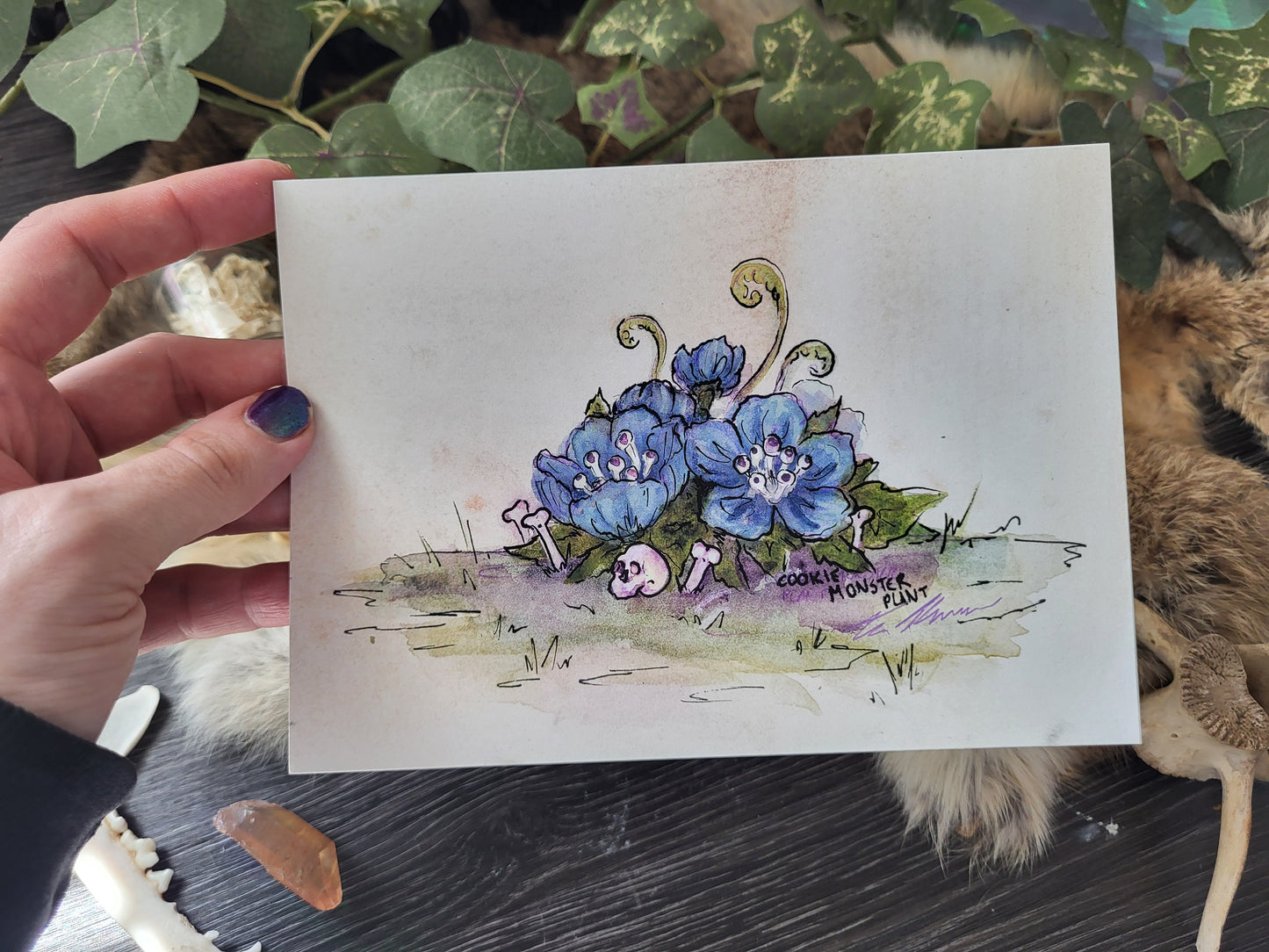 Cookie Monster Flowers Fine Art Print