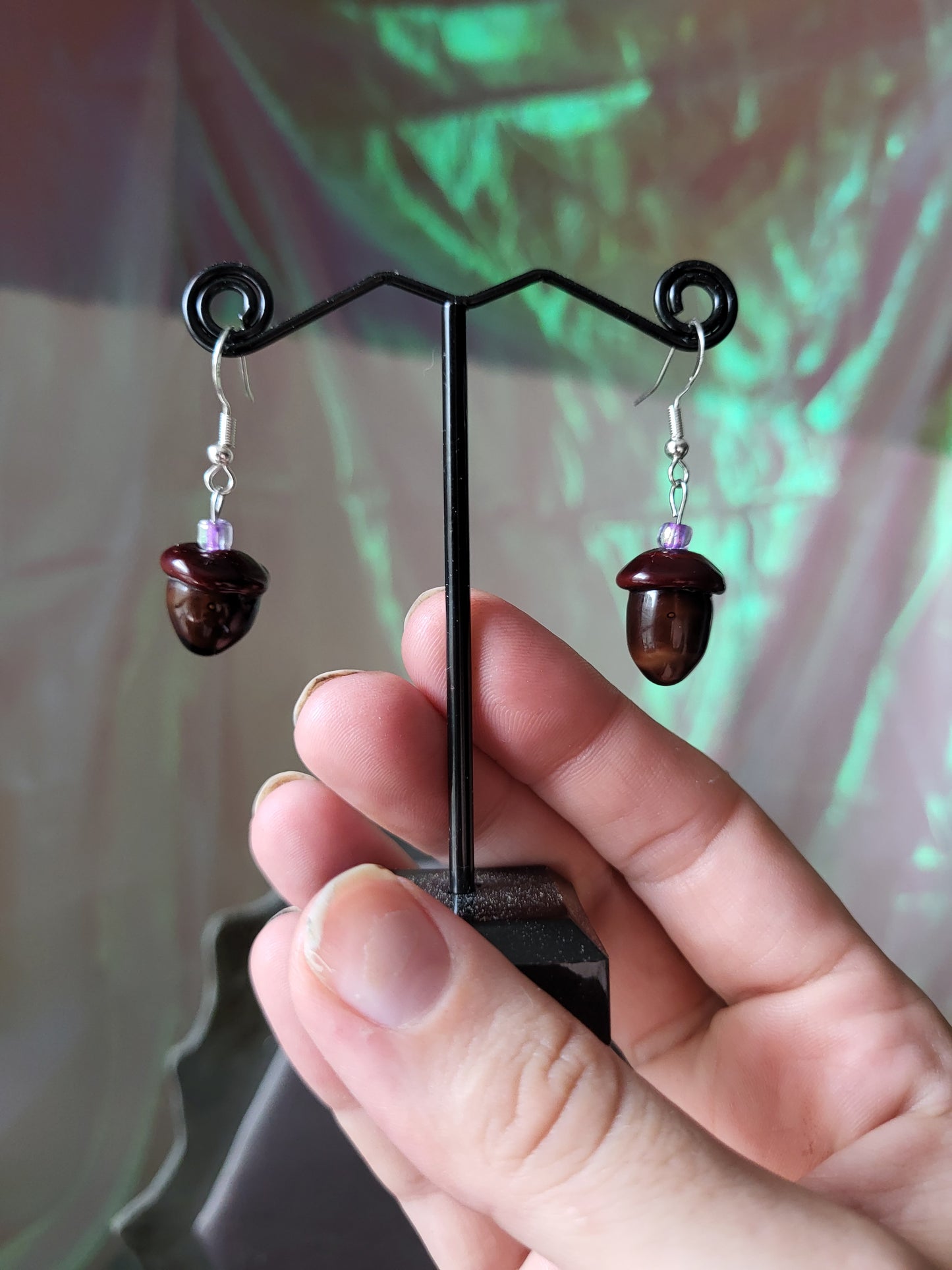 Totoro's Acorns Glass Earrings