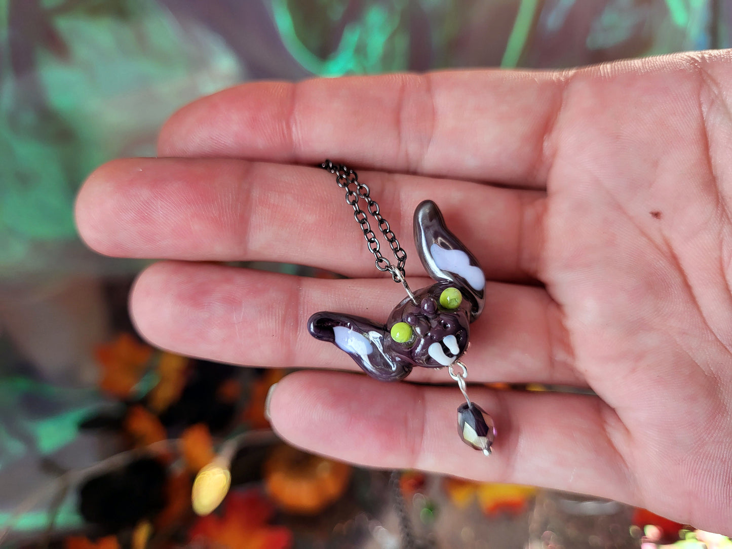 Handmade Halloween Glass Pendant Necklaces