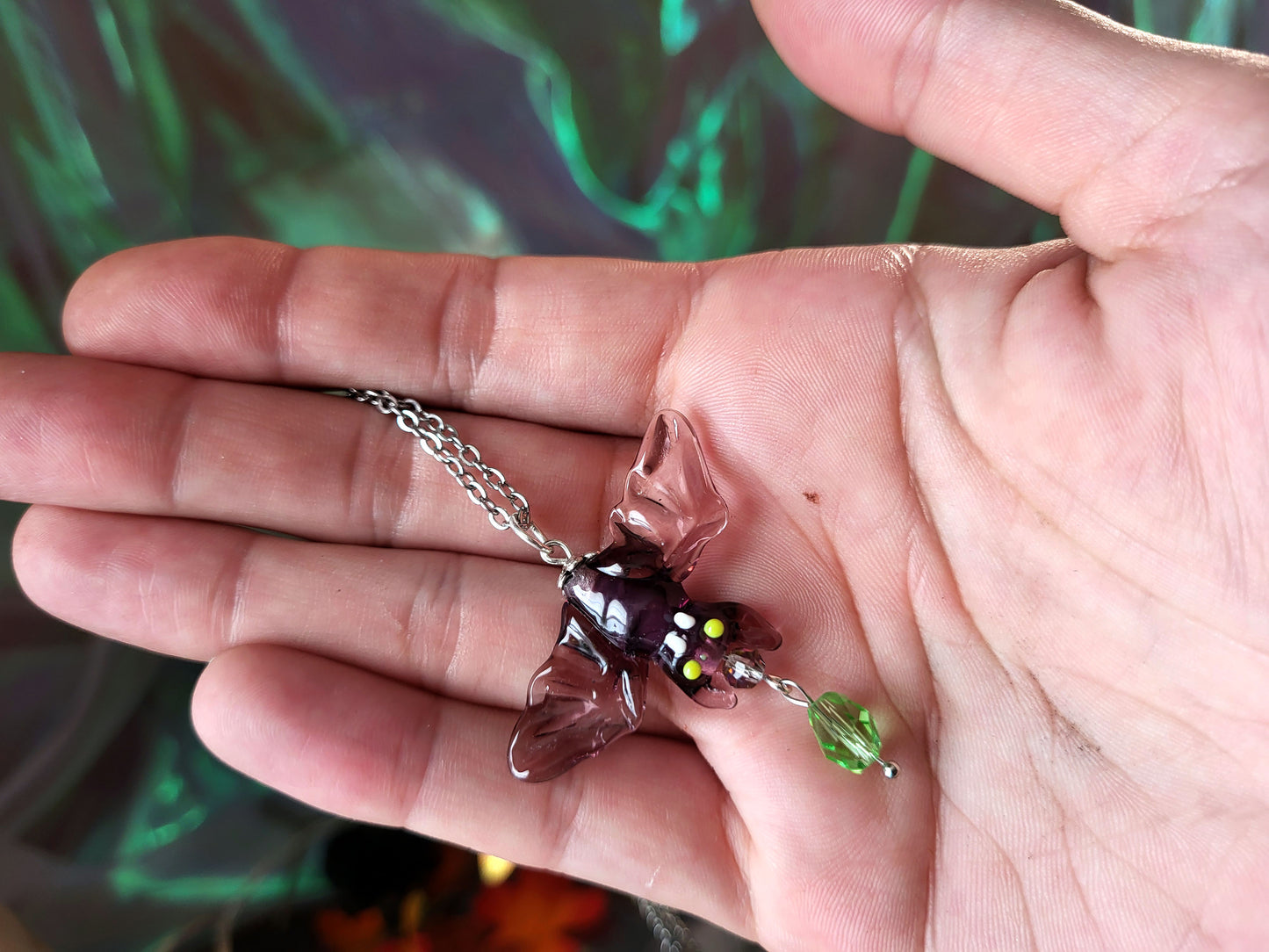 Handmade Halloween Glass Pendant Necklaces