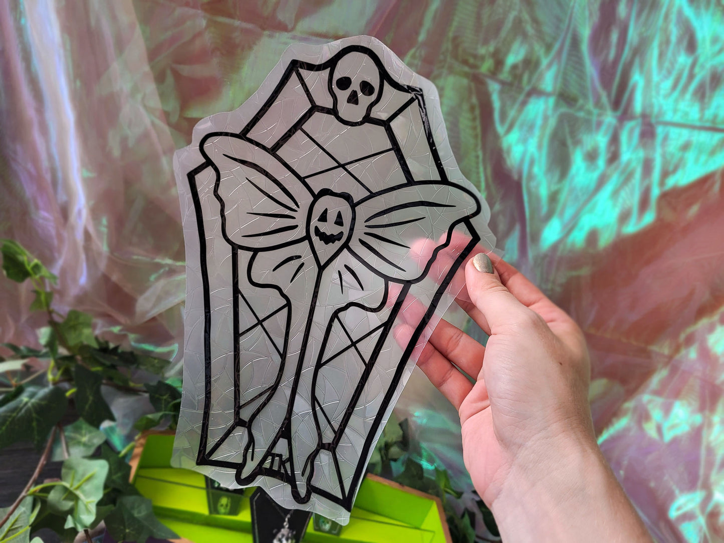 Coffin Moth Rainbow Window Cling