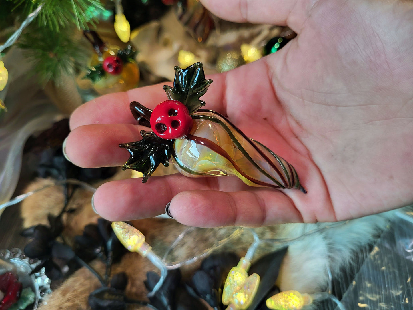 PRE ORDER Holly Jolly Hand-Blown Glass Ornaments