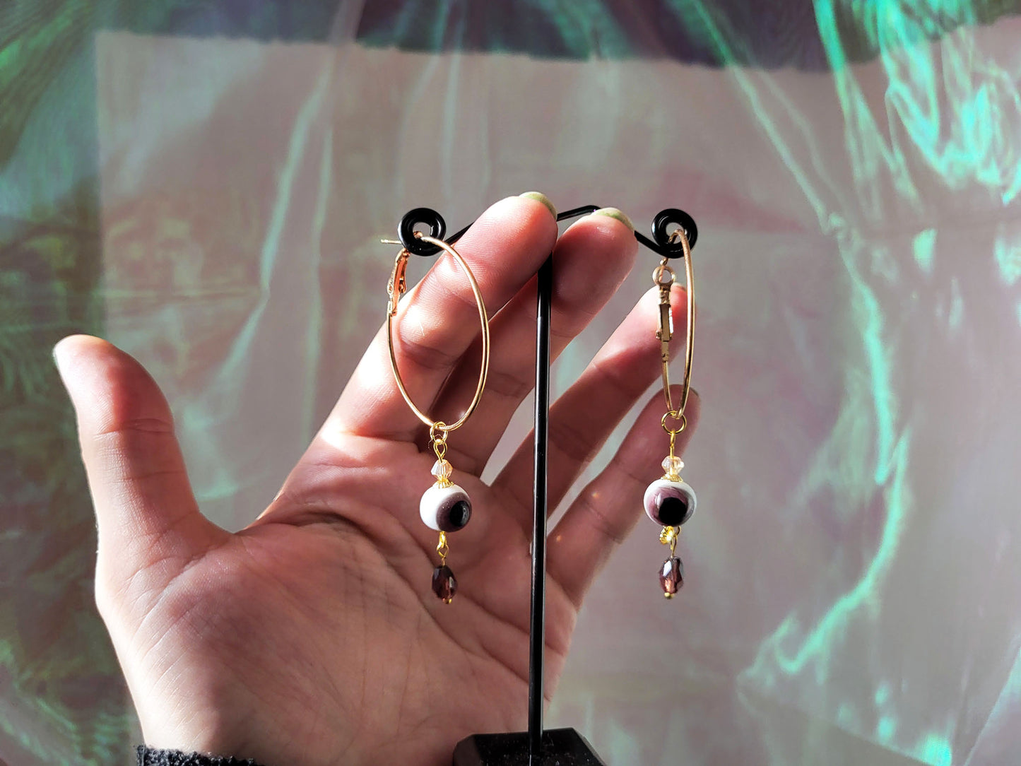 Eyeball Glass Bead Earrings