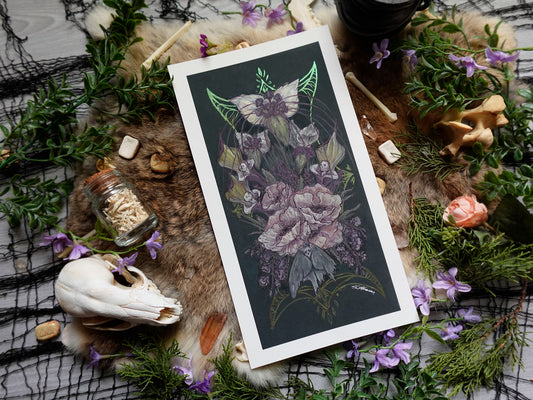 Ghost Flowers Hand Embellished Fine Art Print