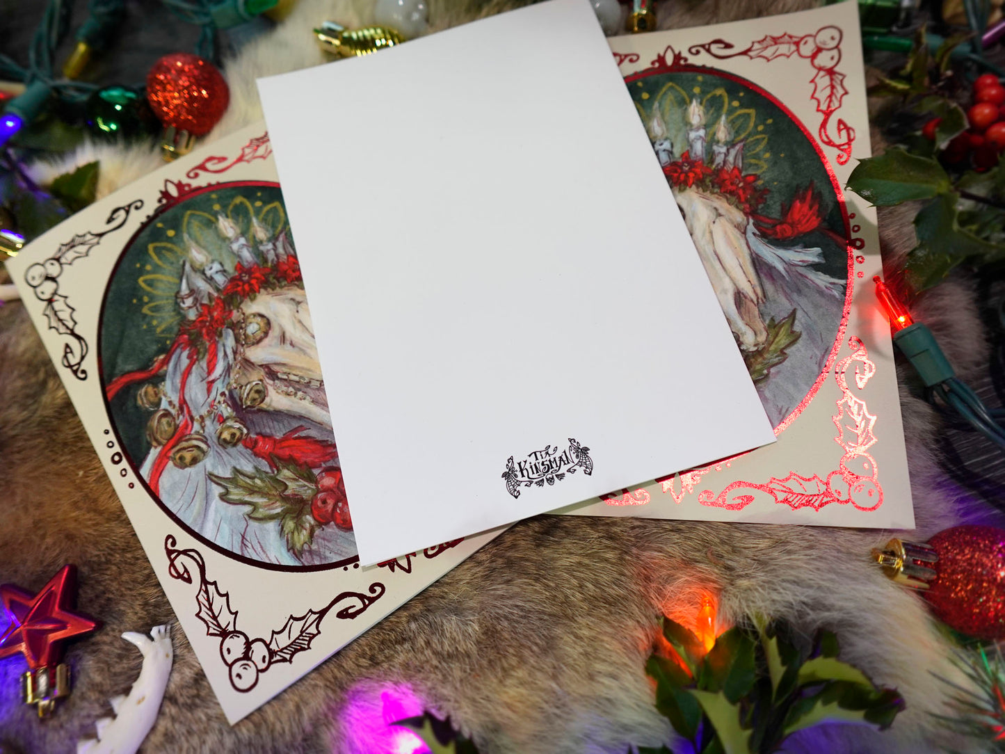 Mari Lwyd Foiled Holiday Cards