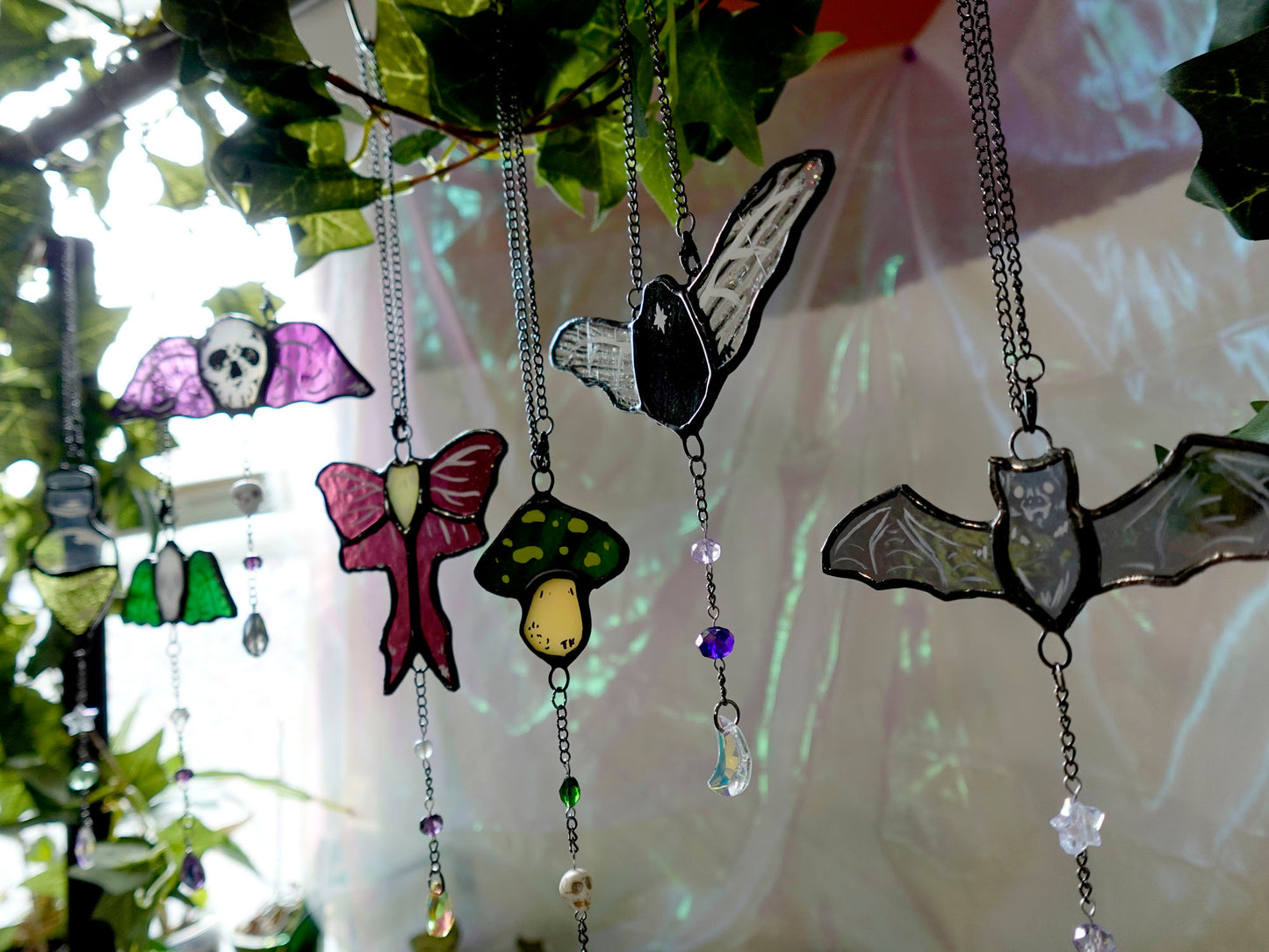 Mini Pointy Potion Bottle Stained Glass Suncatcher