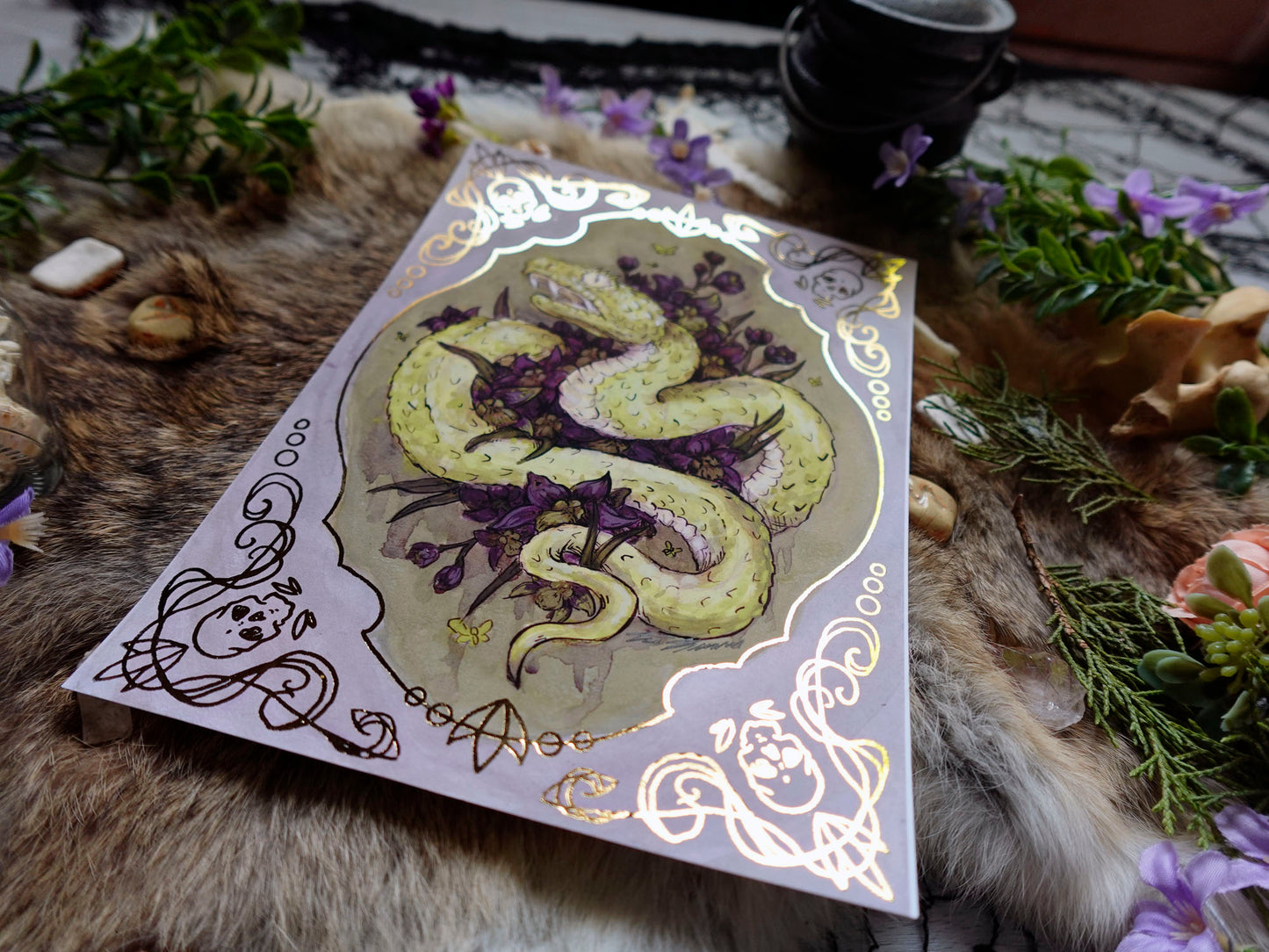 Venomous Bloom Hand Embellished Fine Art Print