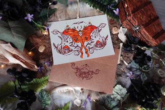 Plague Tiger Moth Goth Greeting Cards