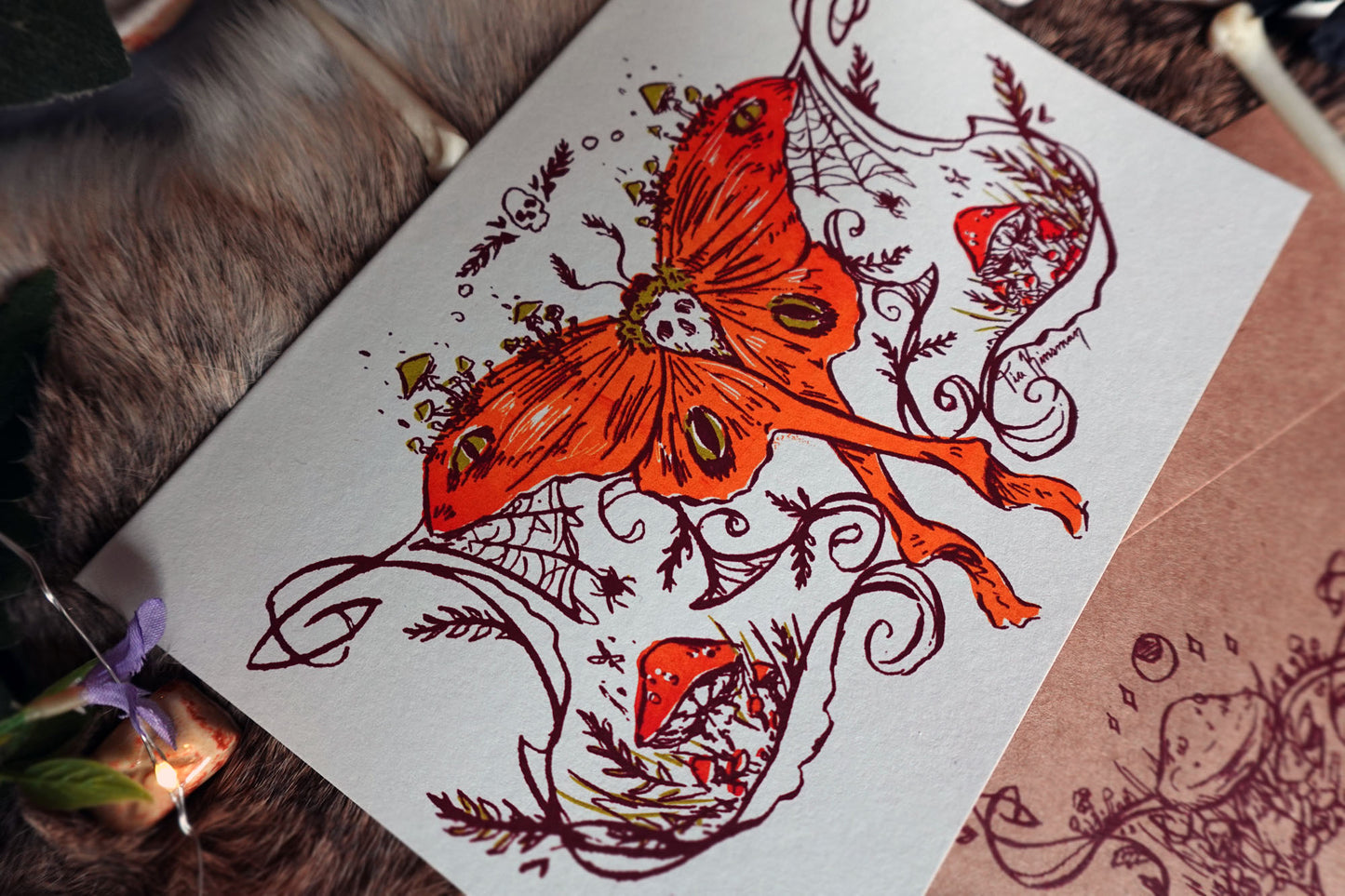 Plague Tiger Moth Goth Greeting Cards