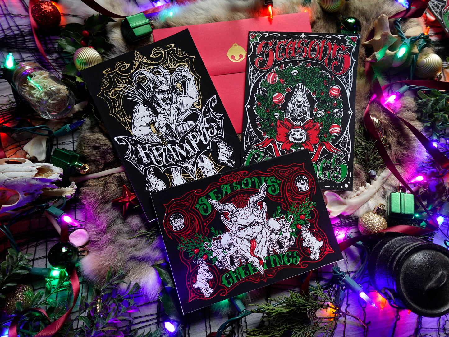 Seasons Creepings Hand Printed Cards