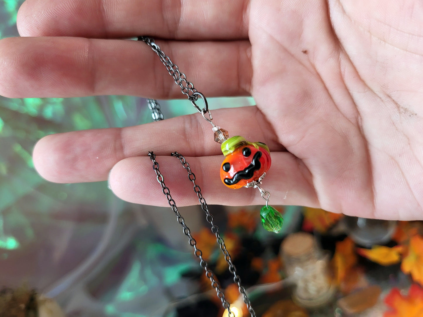 Handmade Halloween Glass Pendant Necklaces