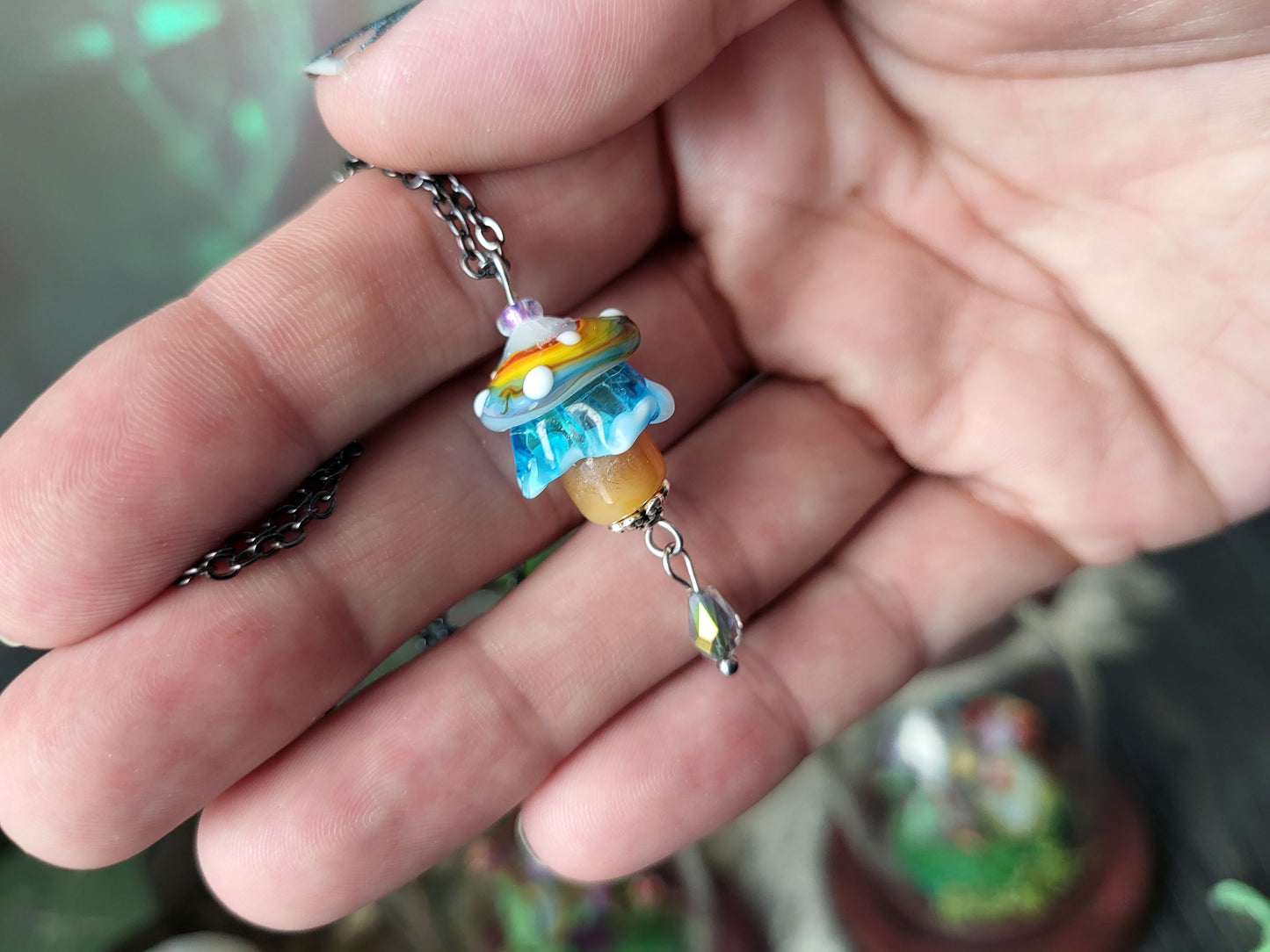 Pride Rainbow Mushroom Pendants