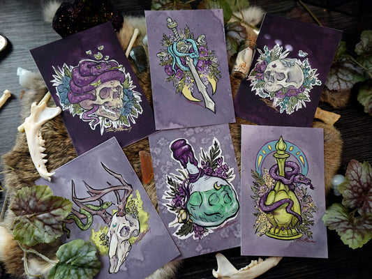 Skulls & Snakes Set Fine Art Prints