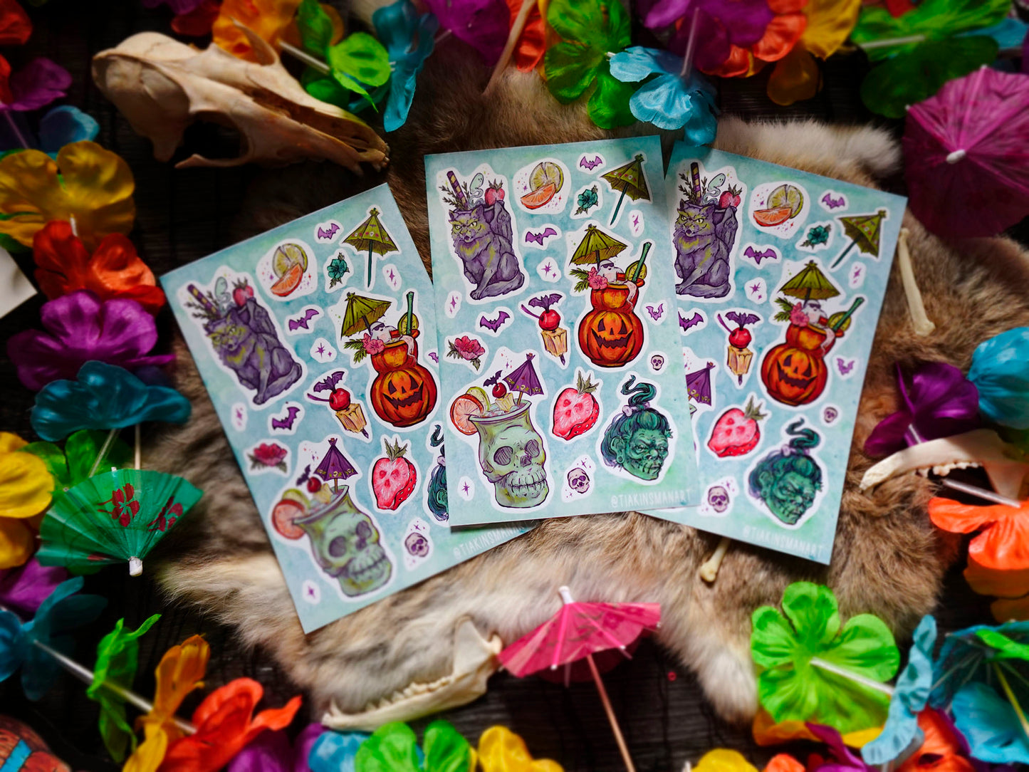 Spooky Tiki Drinks Sticker Sheets