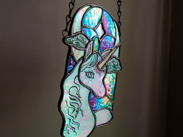 The Last Unicorn Amalthea Panel Stained Glass Sun Catcher