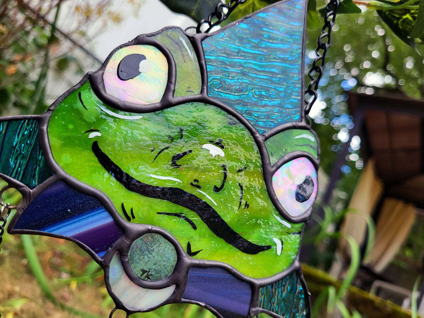 Wizard Frog Stained Glass Sun Catcher