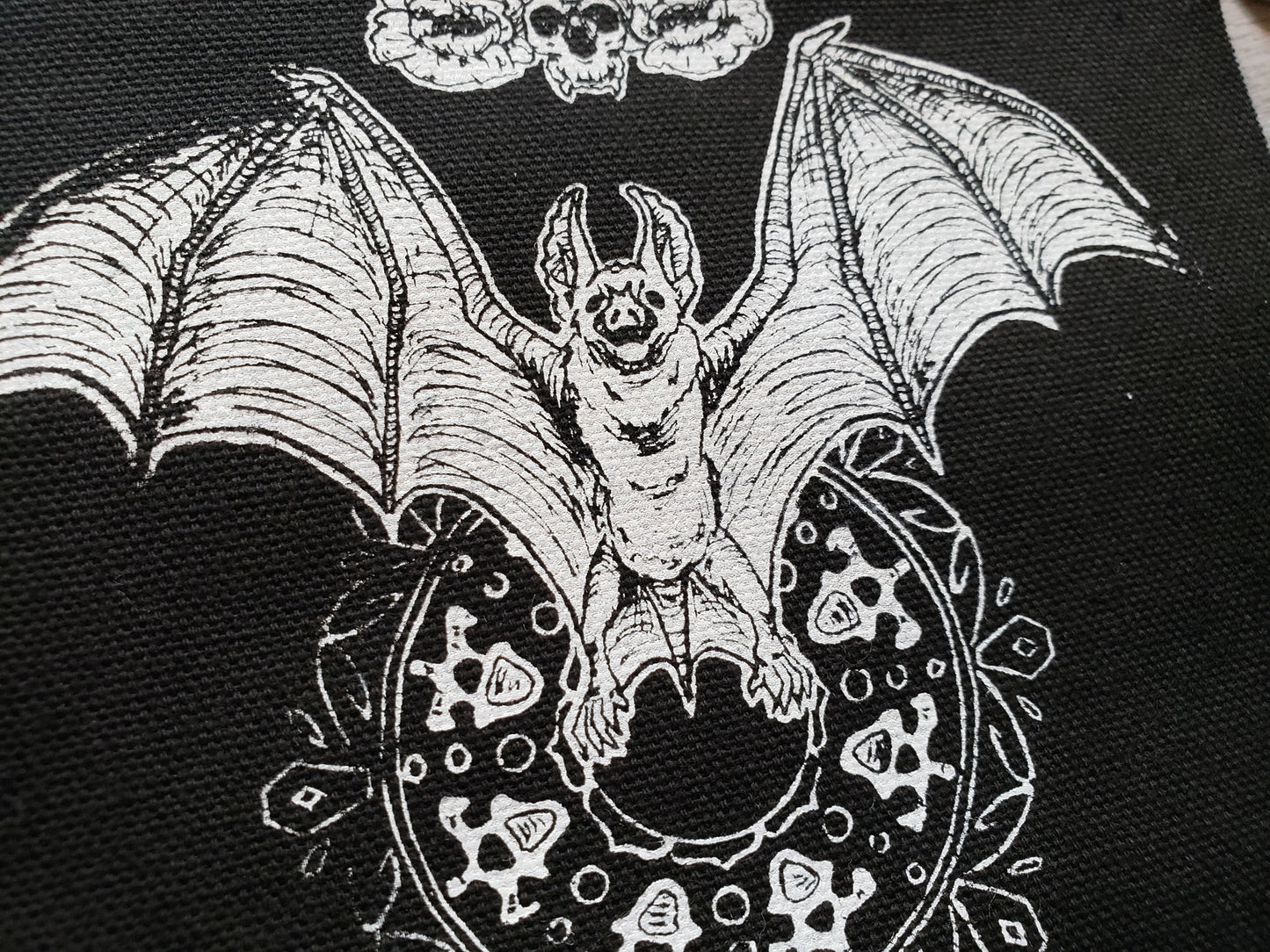 Batty Screen Printed Small Patch