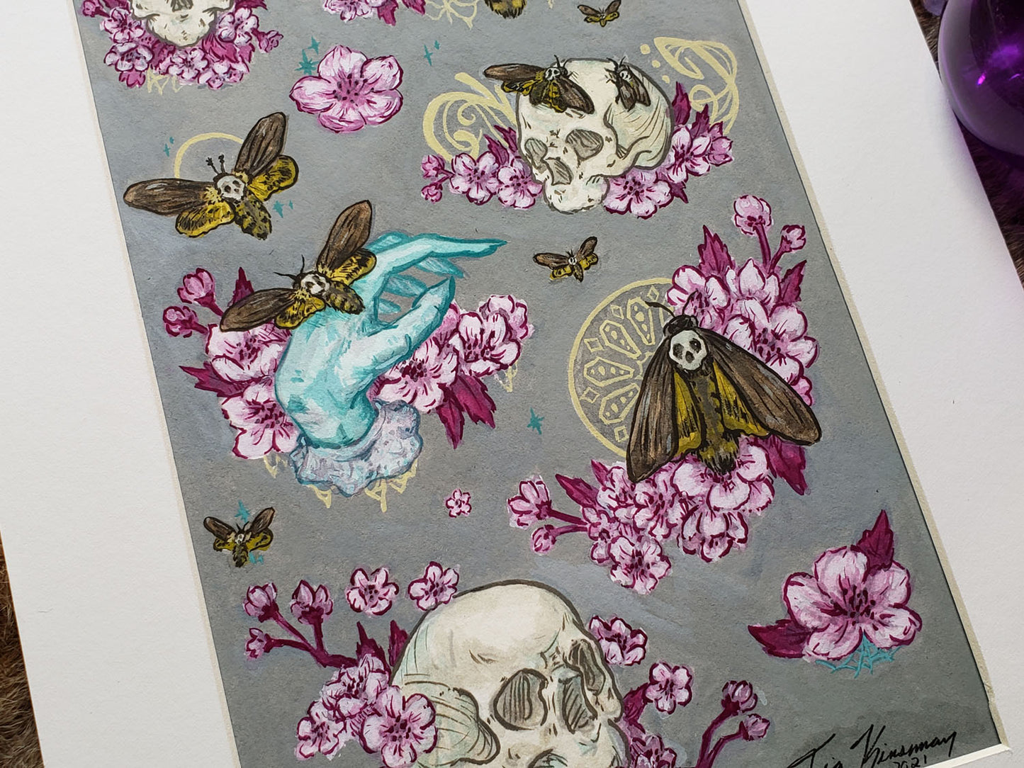Death's Head Moth Flash Original Painting
