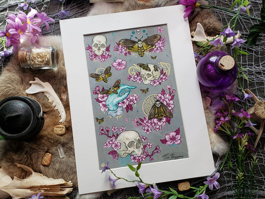 Death's Head Moth Flash Original Painting