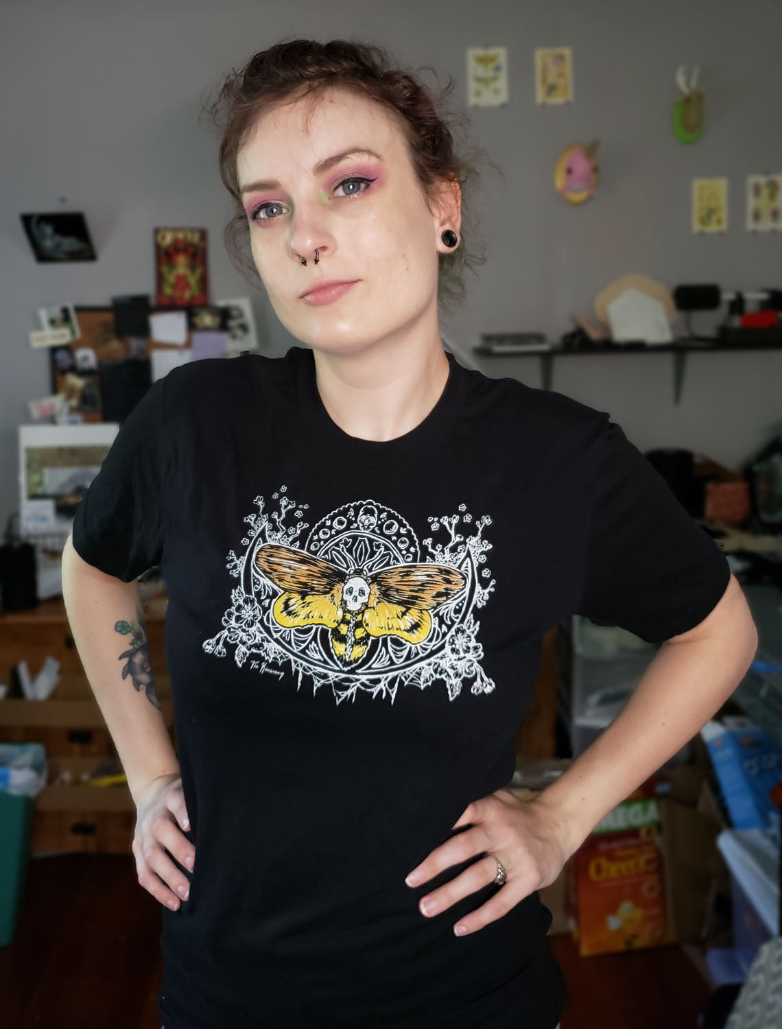 Death's Head Moth Black Unisex Shirt