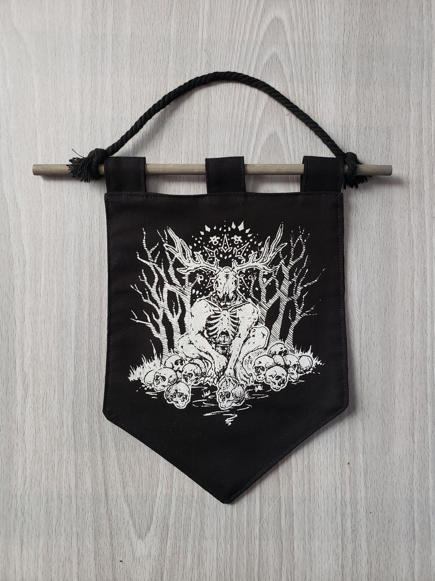 Wendigo Dark Dweller Cryptid Handmade Bitty Banner