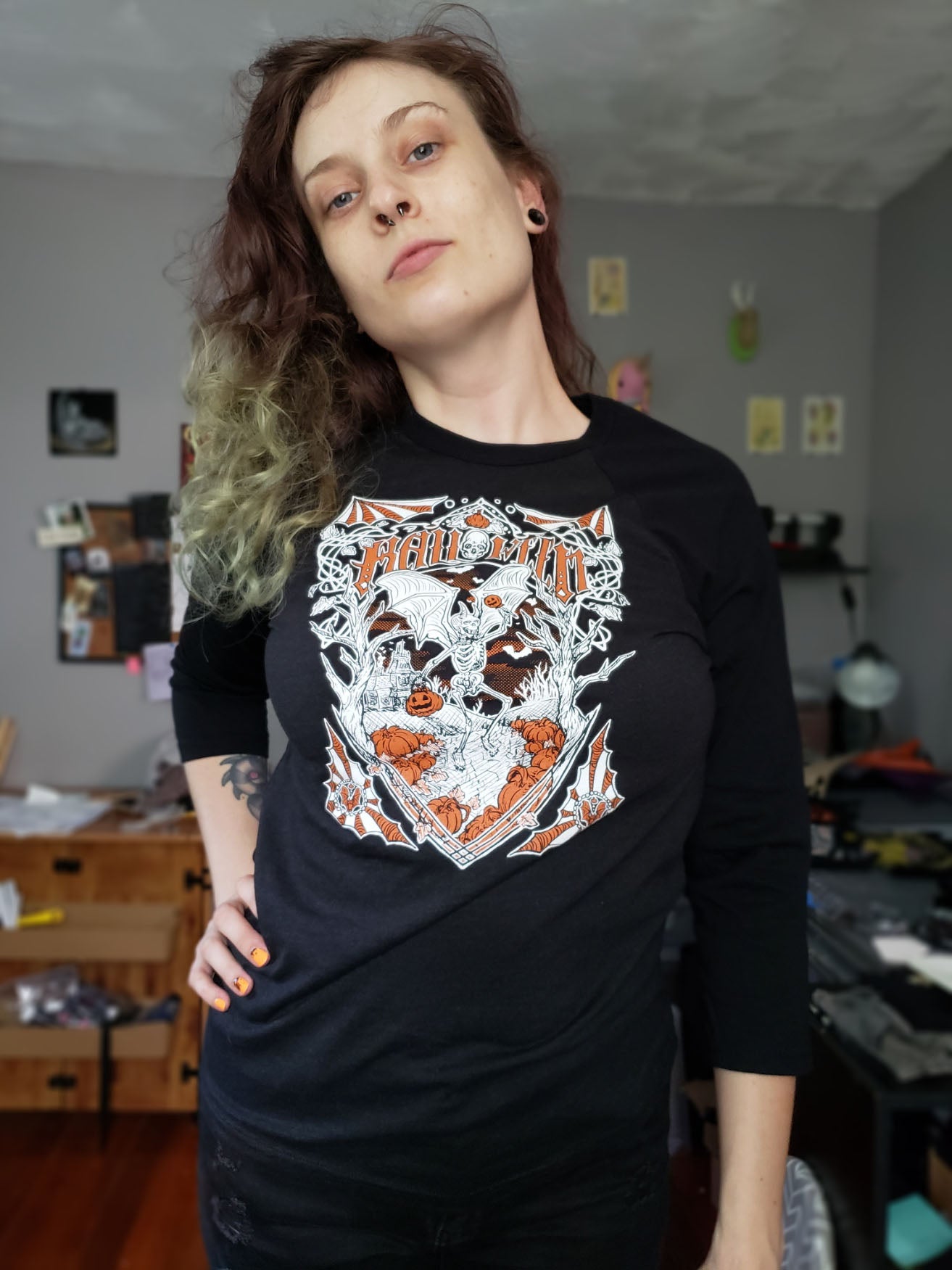 Halloween Reaper Fairy Unisex Baseball Tee