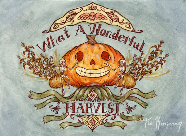 Wonderful Harvest Over the Garden Wall Original Painting