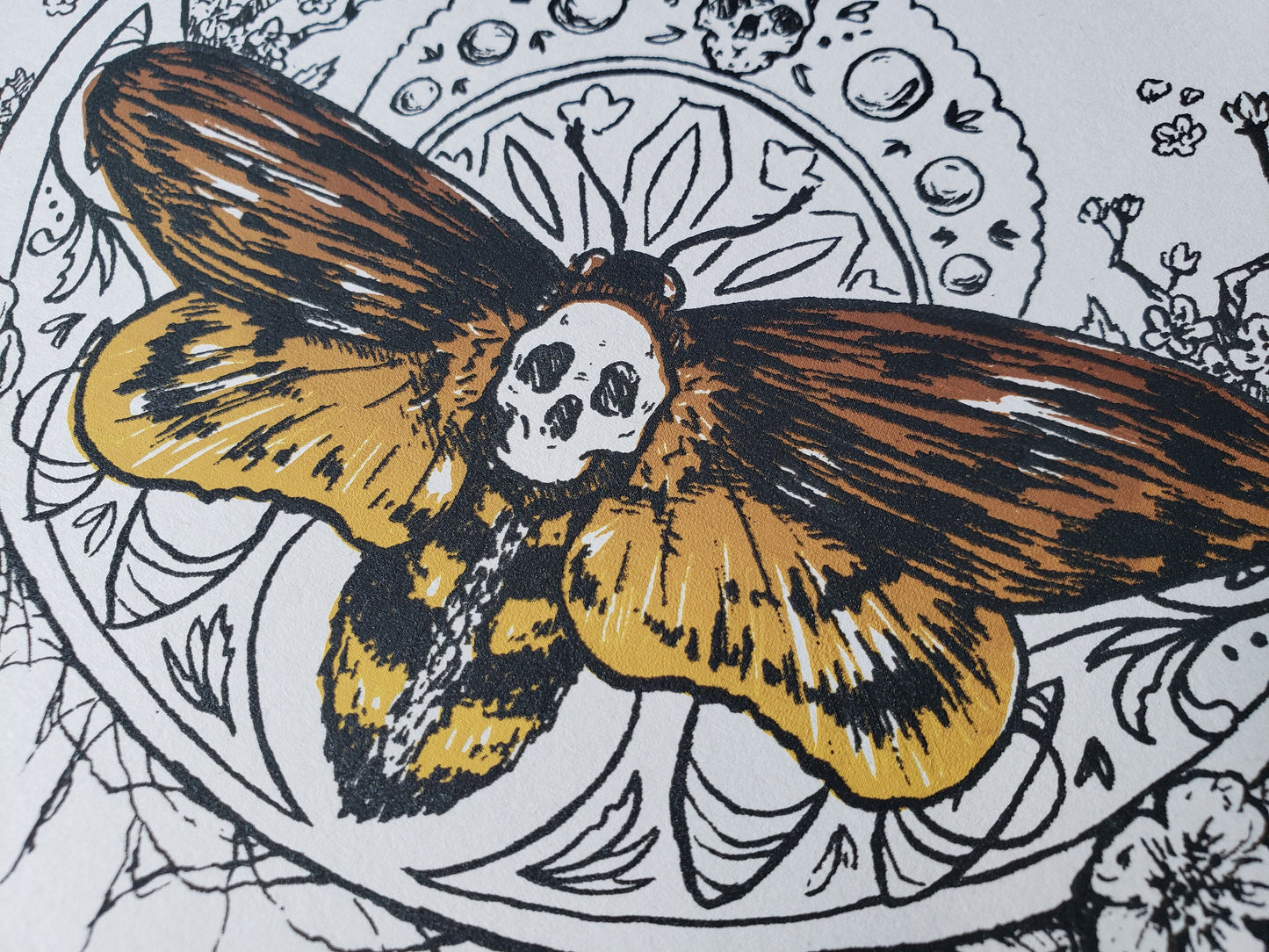 Deaths Head Moth Goth Greeting Cards