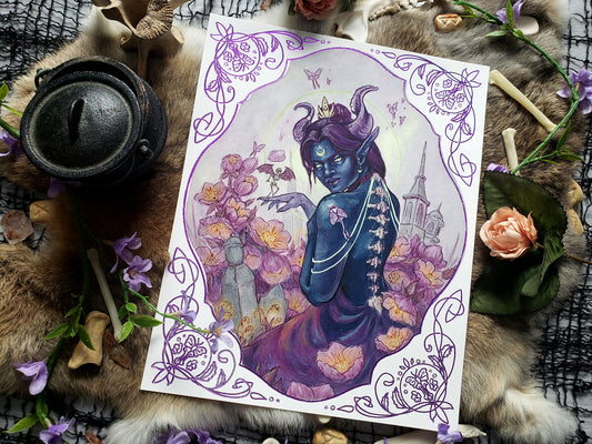 Mother Night Hand Embellished Fine Art Print
