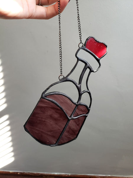 Big Bottled Love Potion Stained Glass Sun Catcher
