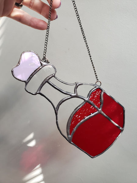 Big Bottled Love Potion Stained Glass Sun Catcher