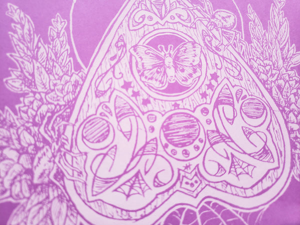 Limited Purple Planchette Hand Screen Printed Fine Art Print