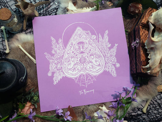 Limited Purple Planchette Hand Screen Printed Fine Art Print