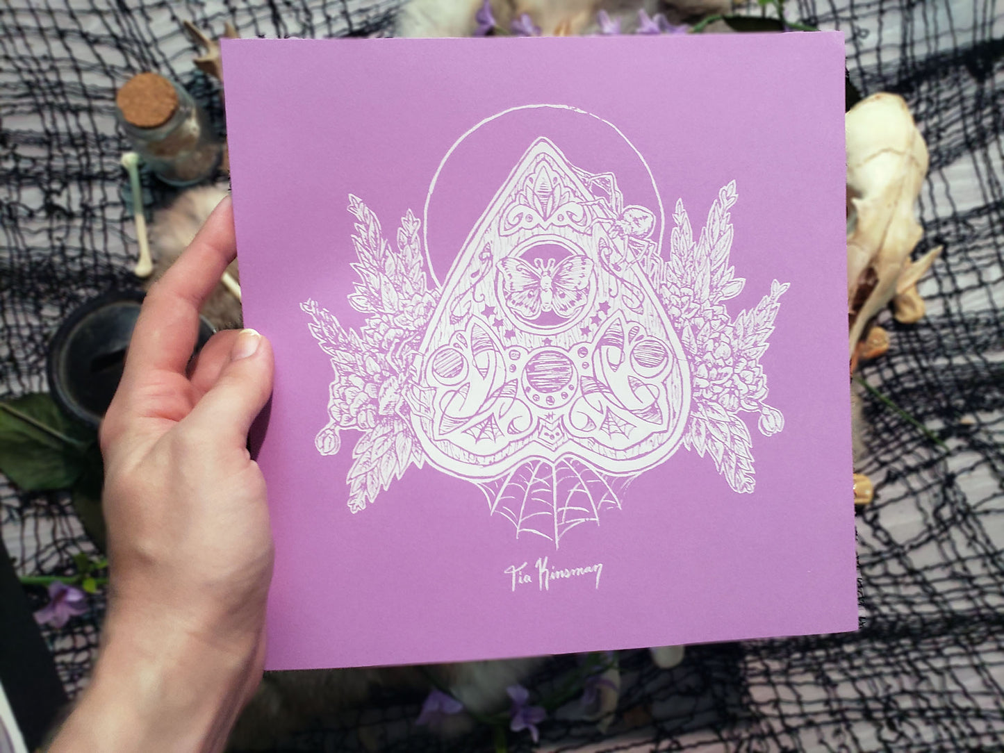 Limited Purple Planchette Hand Screen Printed Fine Art Print