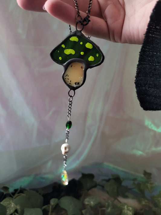Mini Mushroom Stained Glass Suncatcher