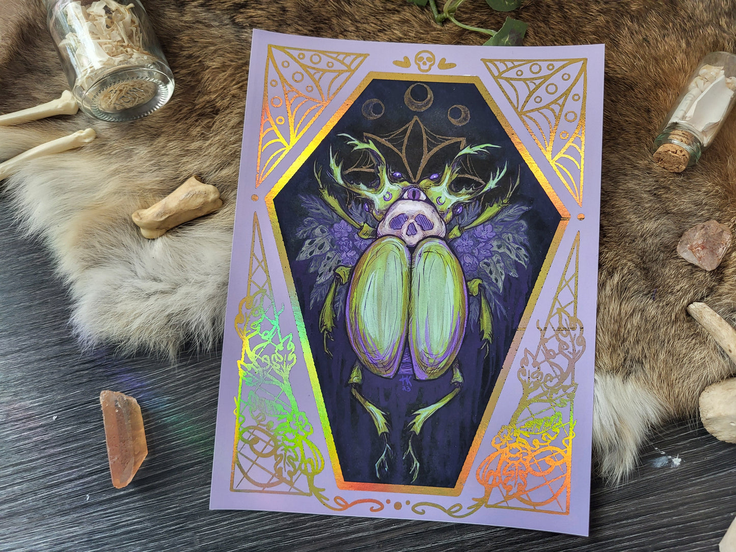 Nekrobeetle Foiled Fine Art Print