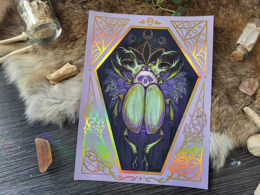 Nekrobeetle Hand Embellished Fine Art Print