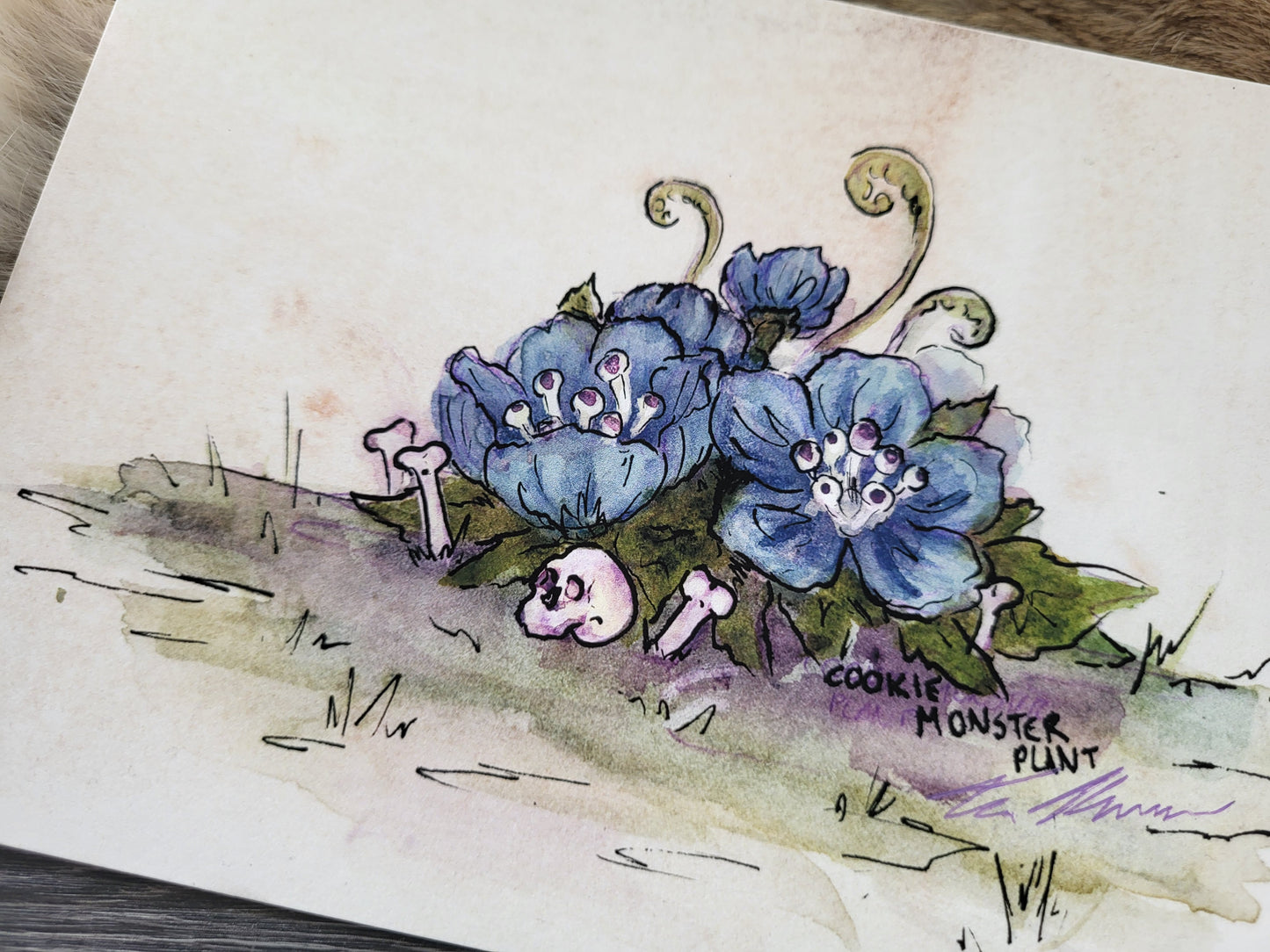 Cookie Monster Flowers Fine Art Print