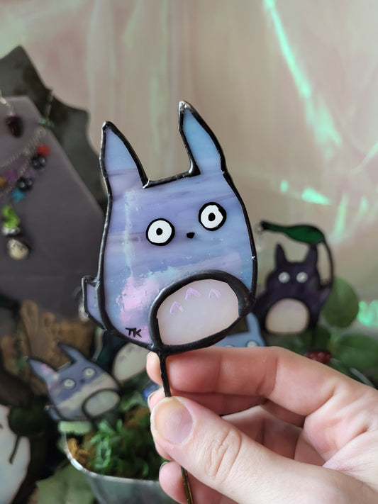 Smallest Totoro Stained Glass Plant Stake