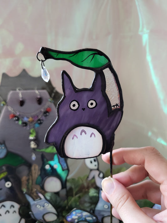 Totoro Stained Glass Plant Stake
