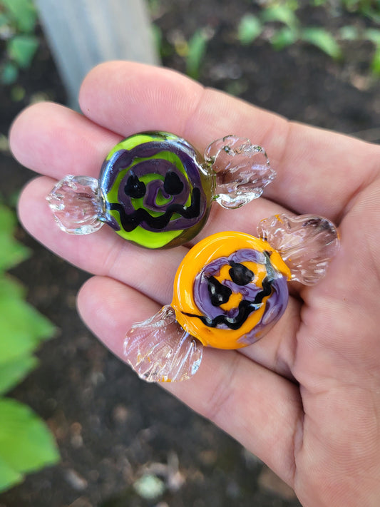 Glass Jack-O-Lantern Candies
