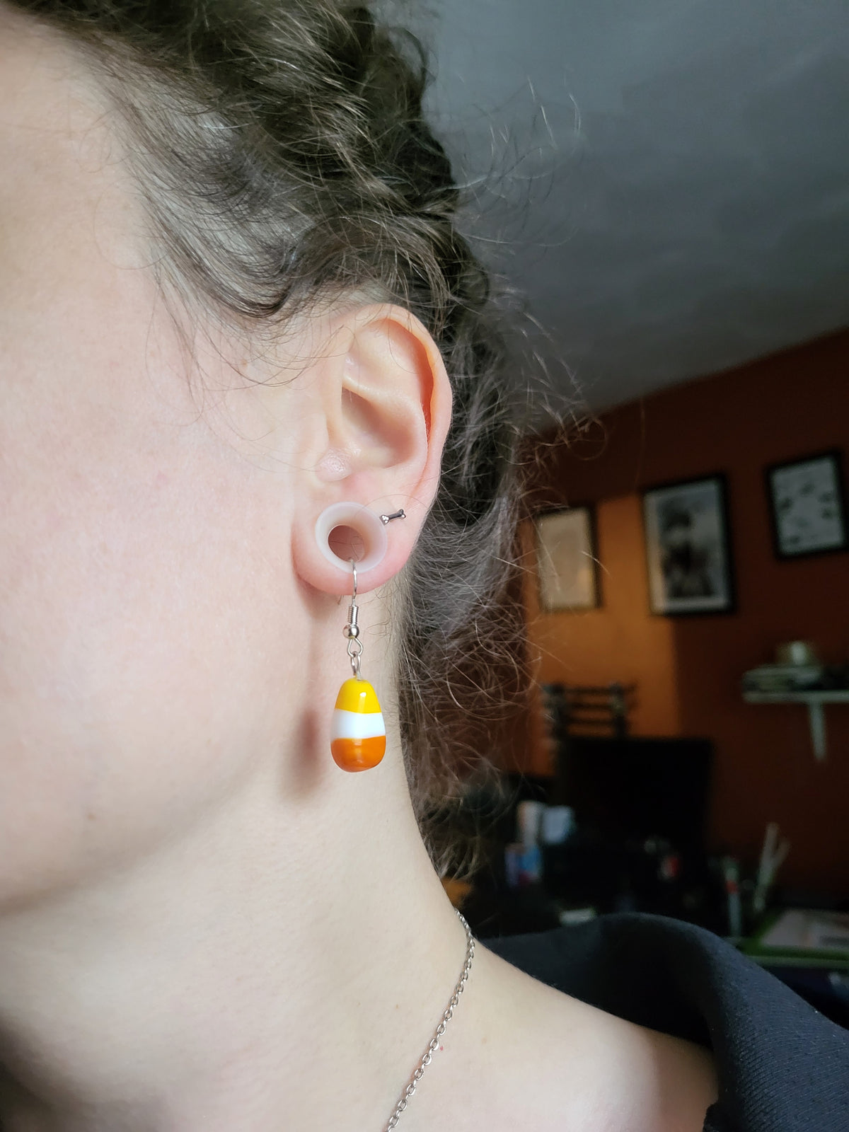 Glass Candy Corn Earrings