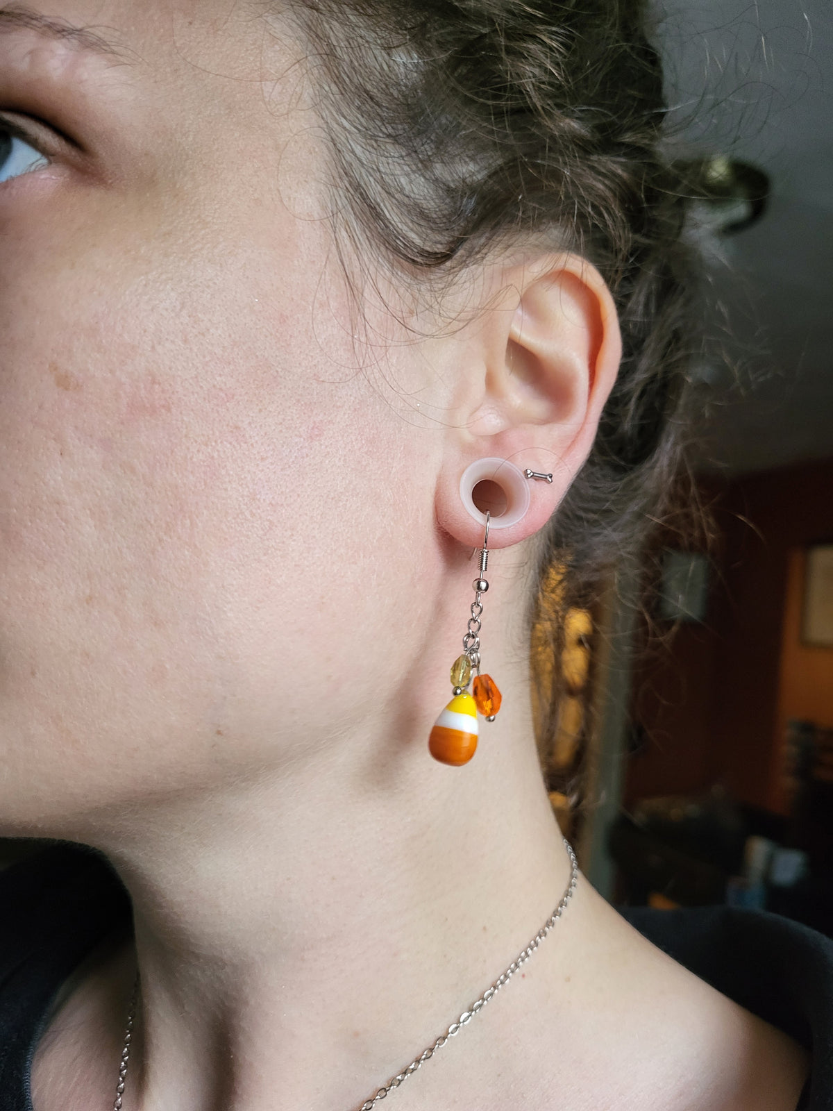 *Fancy* Glass Candy Corn Earrings