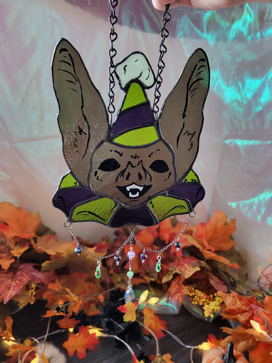 Party Bat Stained Glass Sun Catcher