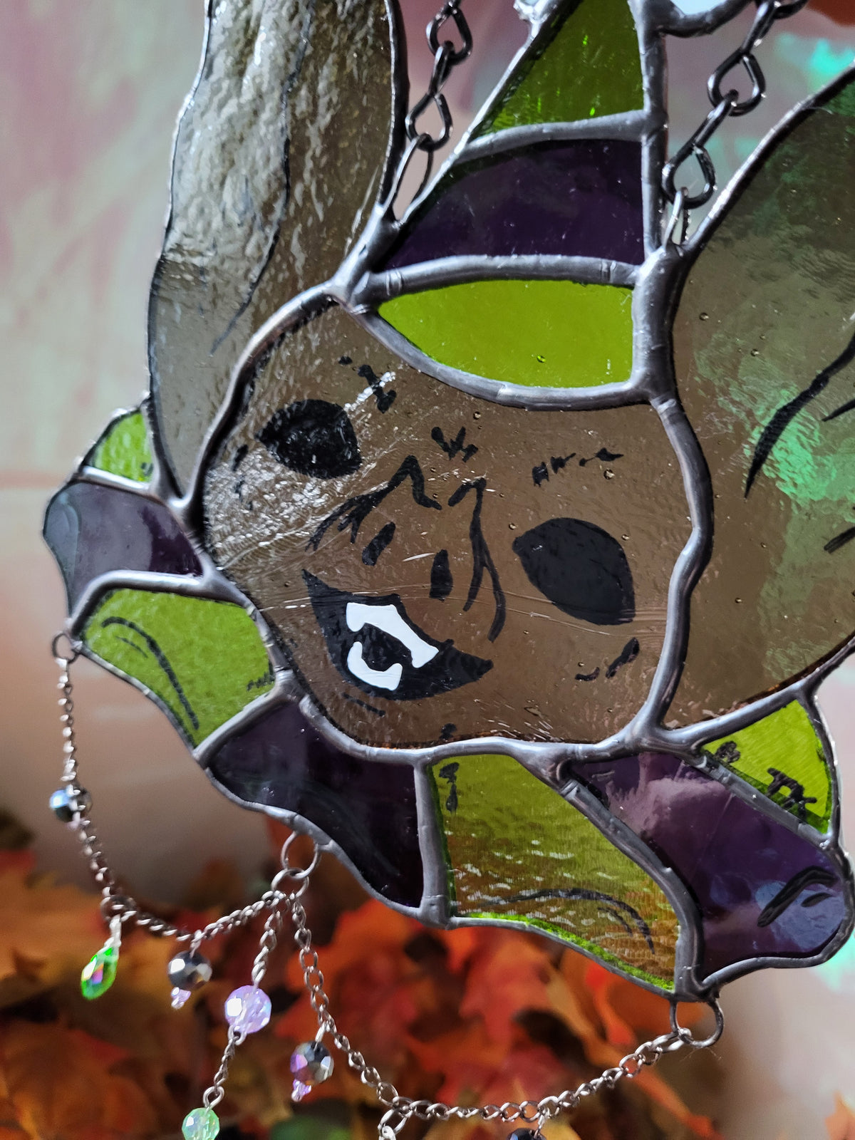 Party Bat Stained Glass Sun Catcher