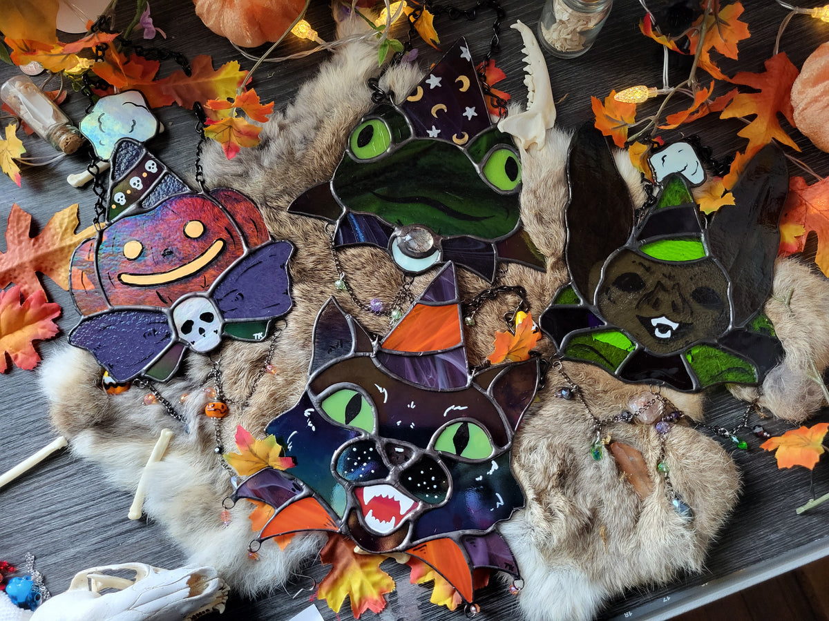 Wizard Frog Stained Glass Sun Catcher