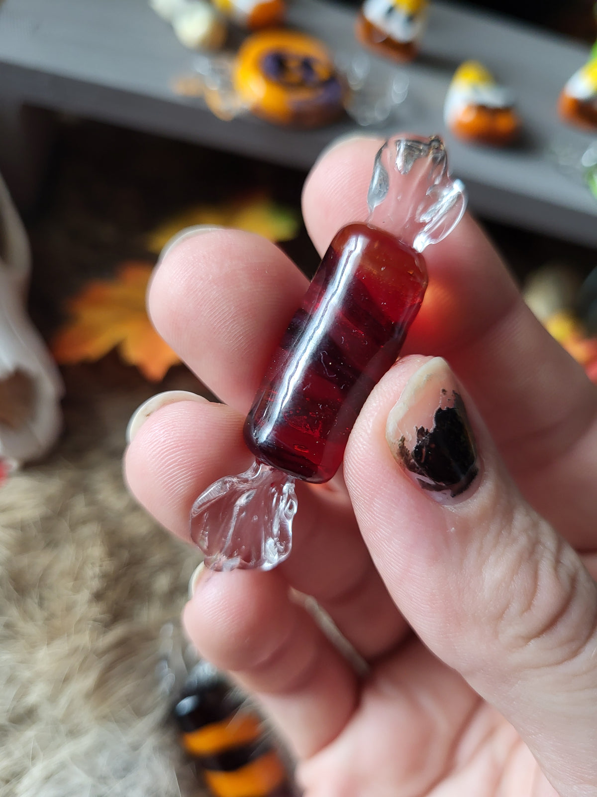 Glass Halloween Roll Candies