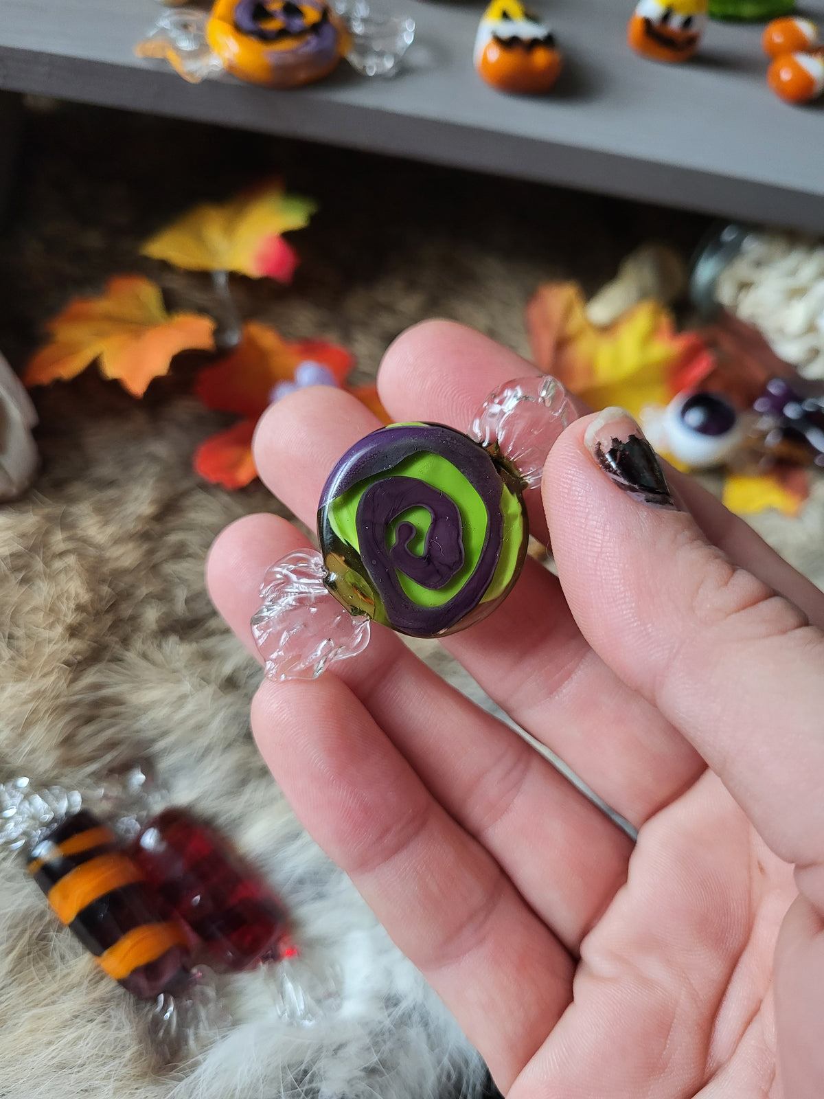 Glass Jack-O-Lantern Candies