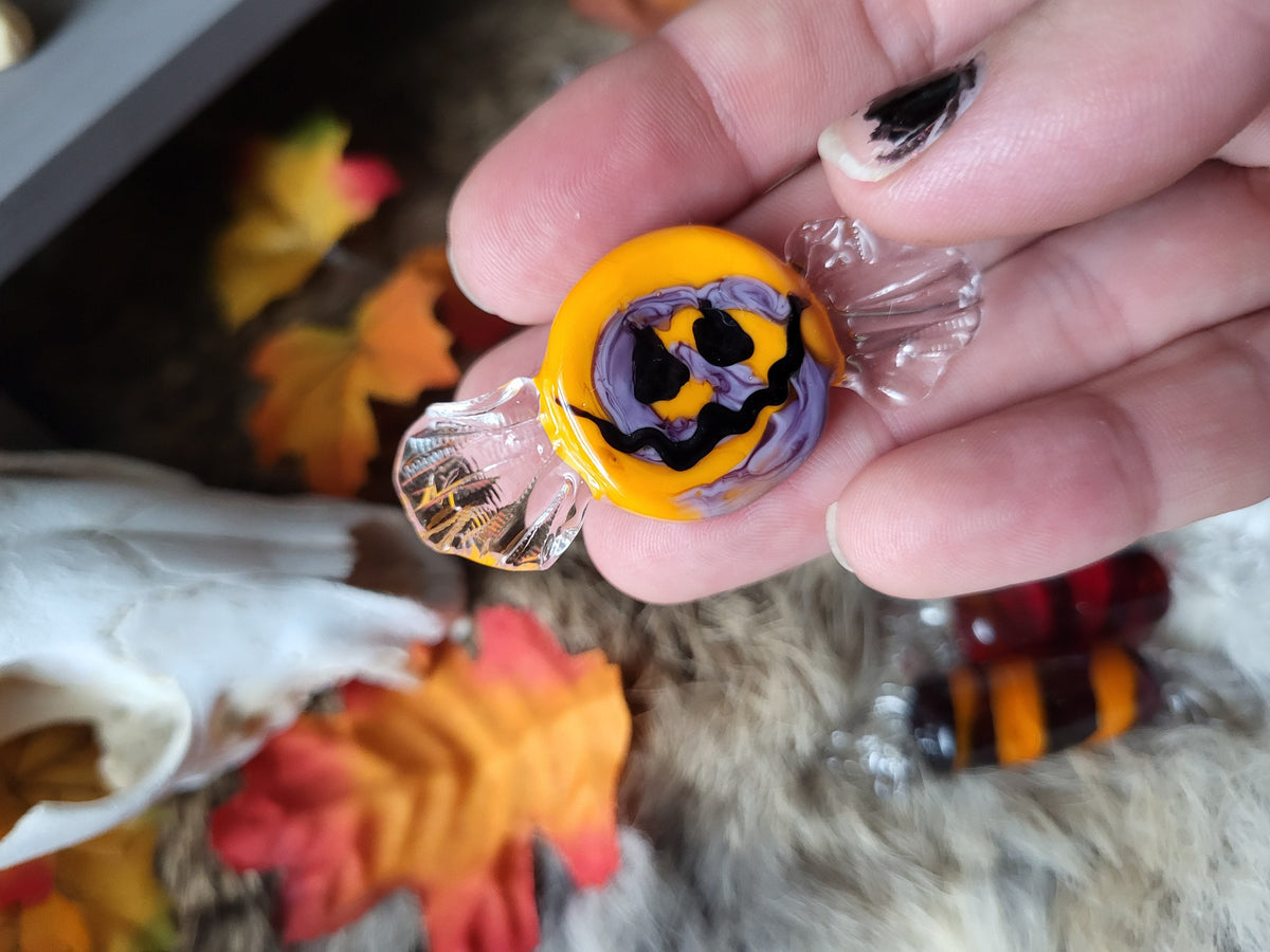 Glass Jack-O-Lantern Candies