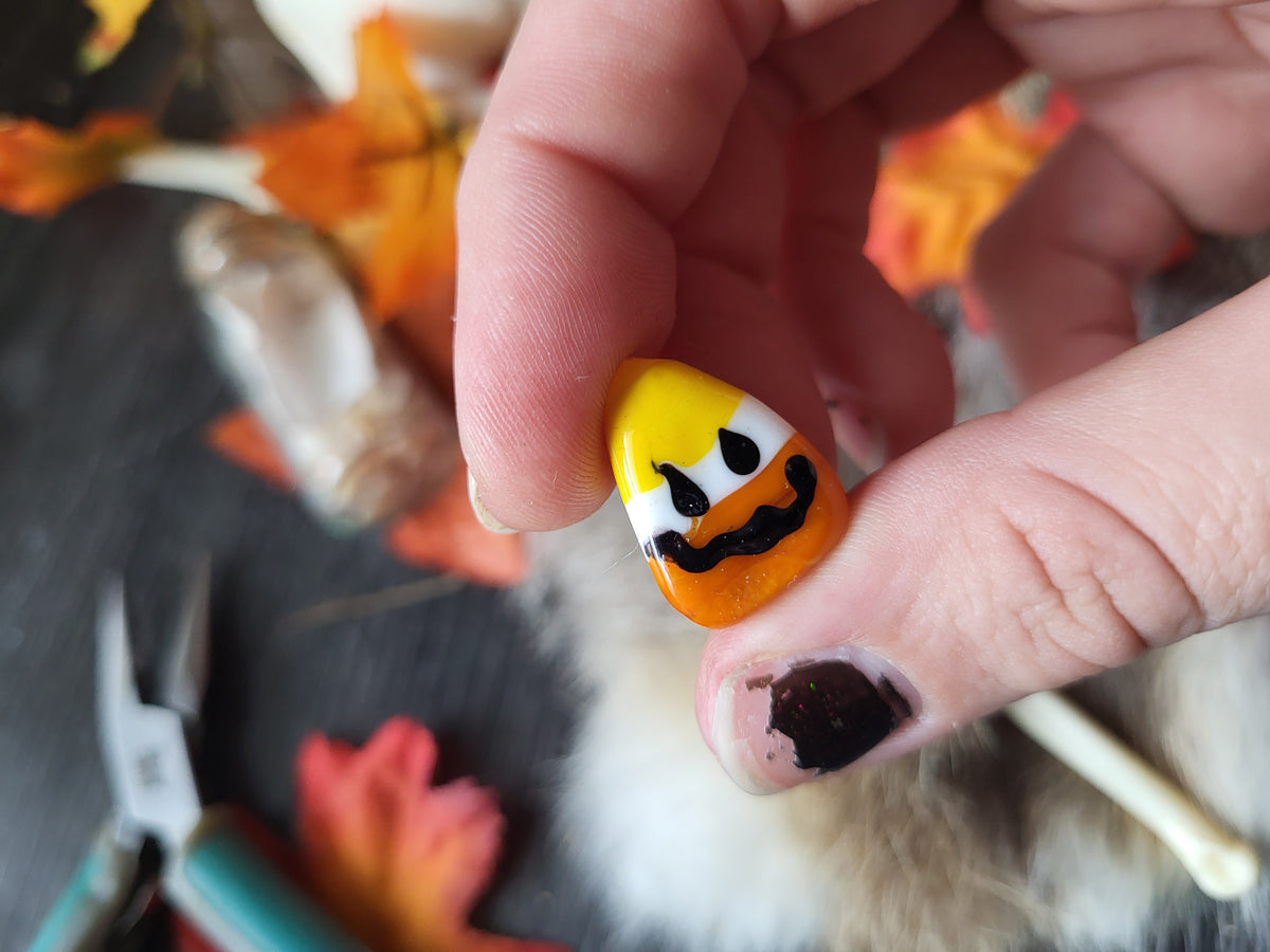 Glass Jack-O-Lantern Candy Corn Tchotchkes